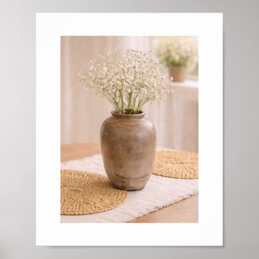 Poster Frame Ready Art Baby’s Breath Neutral Farmhouse (Devant)