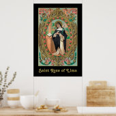 Poster Framed Portrait of St. Rose of Lima (K 48) (Cuisine)