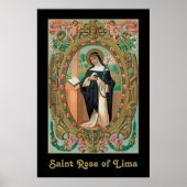Poster Framed Portrait of St. Rose of Lima (K 48) (Devant)