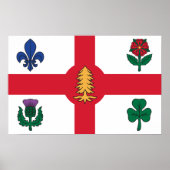 Poster Framed print with Flag of Montreal, Canada (Devant)
