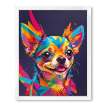 Framed Wall Art : Adorable Chihuahua Abstract