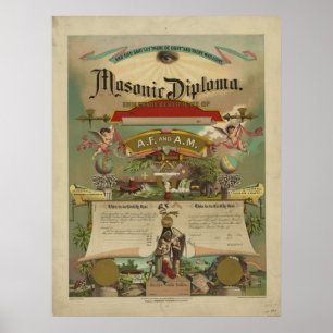 Poster Franc-maçonnerie maçonnique 1891