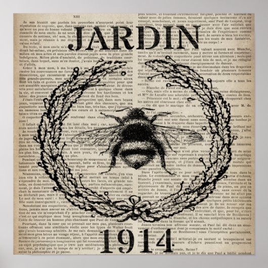 Poster francais botanique vintage queen bee (Devant)