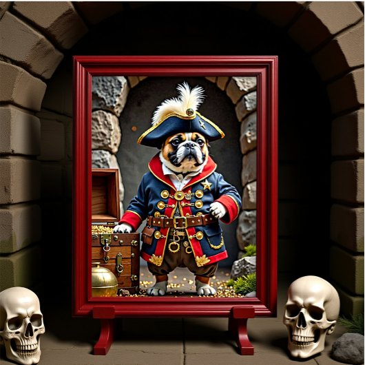 Poster Français Bulldog Pirate Regal Explorer