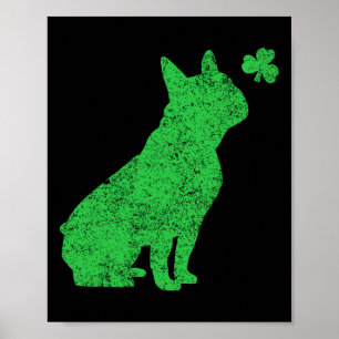 Poster Français Bulldog Shamrock Jour de la Saint Patrick