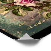 Poster francais chic, shabby chic, roses roses roses, flo (Coin)