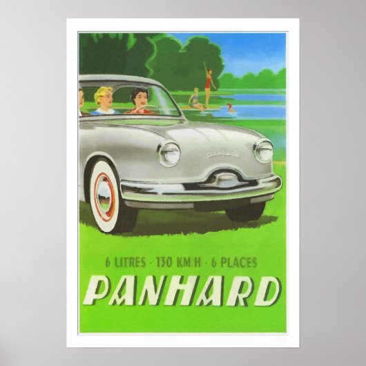 Poster Français classique voiture et peinture Panhard (Devant)