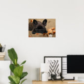 Poster français de bulldog (Bureau à domicile)