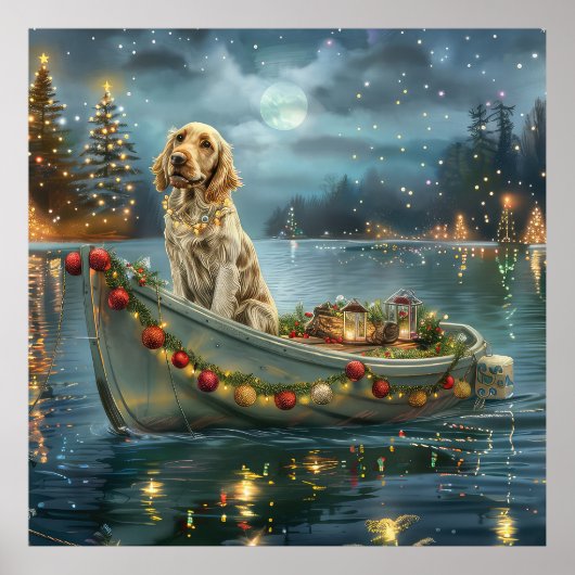 Poster Français Setter Christmas Festive Voyage (Devant)
