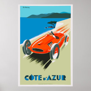 Poster français vintage Côte d'Azur