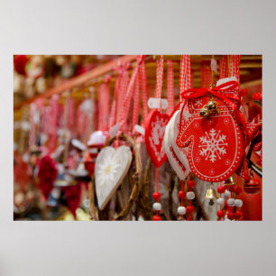 Poster France, Alsace, Colmar. Marché de Noël