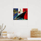 Poster France avec Tour Eiffel et Statue de la Liberté (Cuisine)