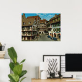 Poster France, Colmar, Alsace, maisons à colombages (Bureau à domicile)