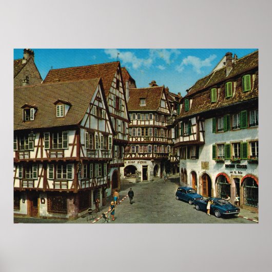 Poster France, Colmar, Alsace, maisons à colombages (Devant)