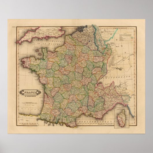 Poster France, départements (Devant)