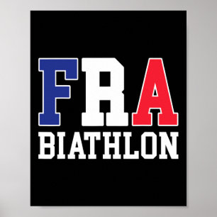 Poster France Drapeau Biathloniste - Français Fra Biathlo