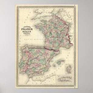 Poster France, Espagne et Portugal