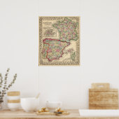 Poster France, Espagne, Portugal Carte par Mitchell (Cuisine)