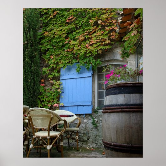 Poster France, Les Baux de Provence, café patients (Devant)