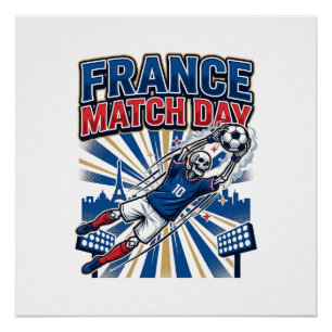 Poster France Match Day Skeleton Striker Nations High Ene