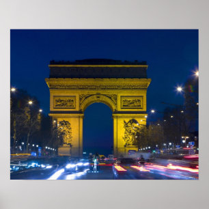 Poster France, Paris. L'Arc de Triomphe et les