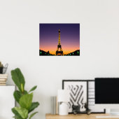 Poster France, Paris, Tour Eiffel au coucher du soleil. (Bureau à domicile)