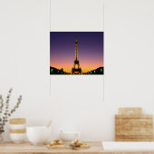 Poster France, Paris, Tour Eiffel au coucher du soleil. (Cuisine)