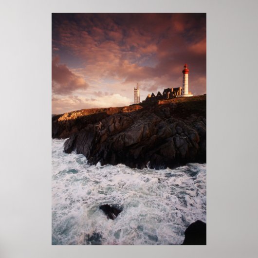 Poster France, phare à l'aube (Devant)