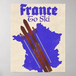 Poster France Pour Skier