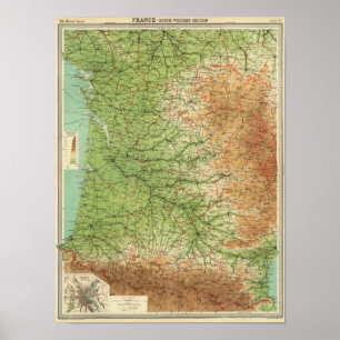 Poster France, section sud-ouest Bordeaux