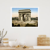 Poster France vintage, Arc de Triomphe monument Paris (Cuisine)