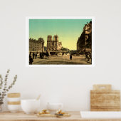 Poster France vintage, Cathédrale Notre-Dame, Paris (Cuisine)