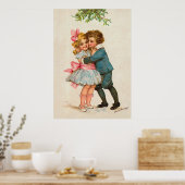 Poster Frances Brundage - Enfants sous Mistletoe (Cuisine)