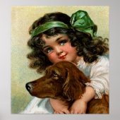 Poster Frances Brundage : Fille avec chien (Devant)