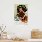 Poster Frances Brundage : Fille avec chien (Cuisine)