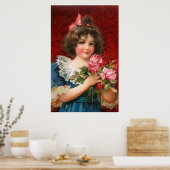 Poster Frances Brundage : Fille avec Rose (Cuisine)