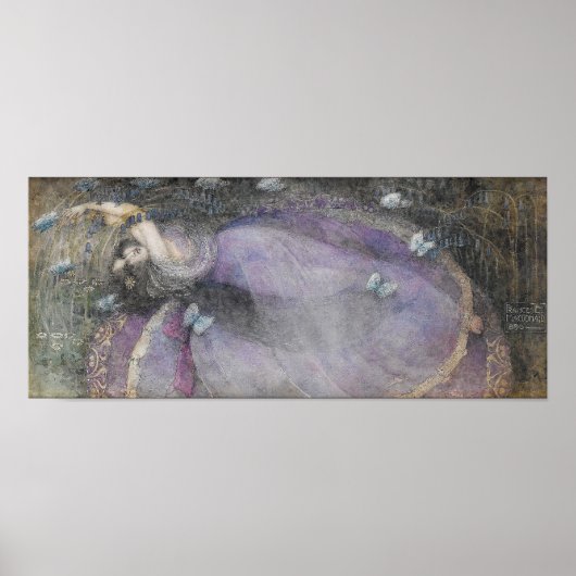 Poster Frances MacDonald's "Girl with Blue Butterflies" (Devant)
