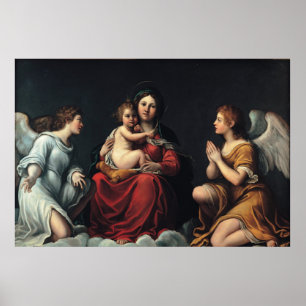 Poster Francesco Albani - Vierge à l'enfant et aux anges