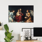 Poster Francesco Albani - Vierge à l'enfant et aux anges (Bureau à domicile)