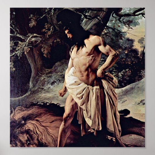 Poster Francesco Hayez - Samson et le lion (Devant)