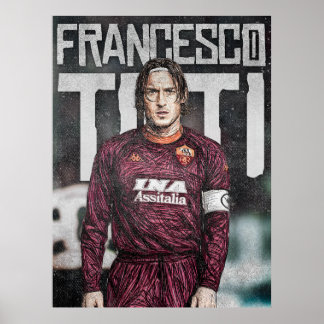 Poster Francesco Totti AS Roma années 2000 Croquis Style