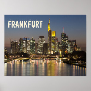 Poster Francfort Skyline Allemagne Souvenir Vintage cadea