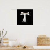 Poster Franciscan Tau Cross Peace and Good Silver & Gold (Cuisine)