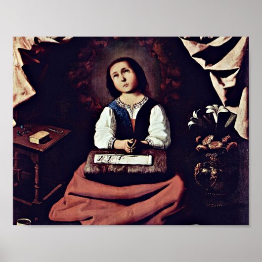 Poster Francisco de Zurbaran - La prière Vierge Marie (Devant)
