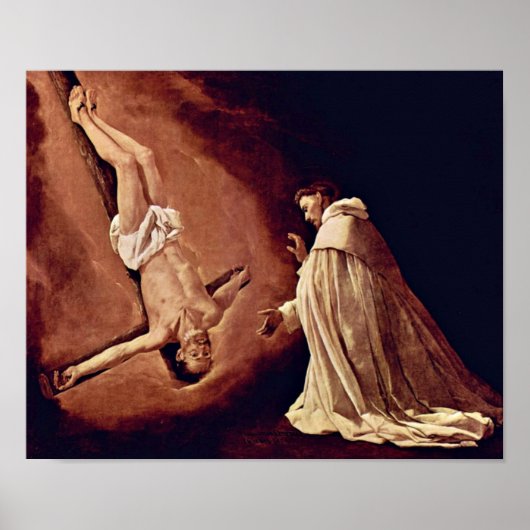 Poster Francisco de Zurbaran - vision de St Pedro Nolasco (Devant)
