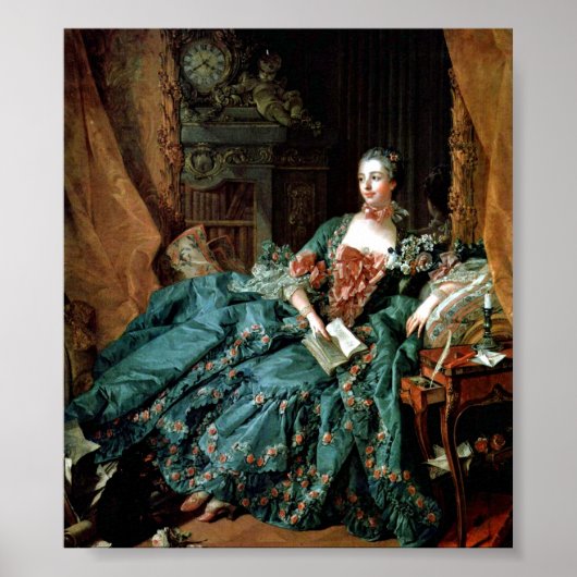 Poster Francois Boucher - Madame de Pompadour Portrait (Devant)