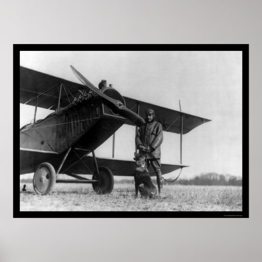 Poster Frank Stanton avec un chat sur son avion 1922 (Devant)