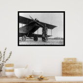 Poster Frank Stanton avec un chat sur son avion 1922 (Cuisine)