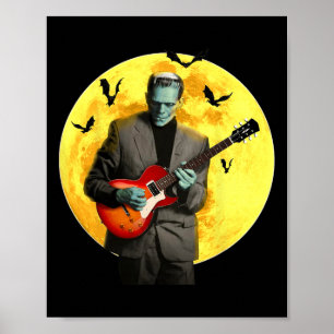 Poster Frankenguitar Joue à la guitare électrique Hallowe