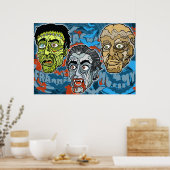 Poster Frankenstein Dracula La momie (Cuisine)